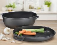 Alu-Guss Bräter oval 39x25x18cm 