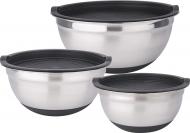 Schüssel-Set 3tlg. m. Deckel Edelstahl 