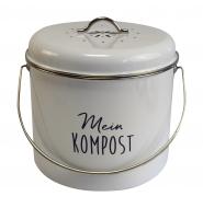 Komposteimer Metall weiß 6l 