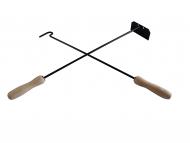 Set Feuerkratzer+Feuerhaken m.Holzgriff 