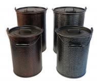 Ascheeimer 14+25l ,2 Farben gehämmert wählen Sie bitte