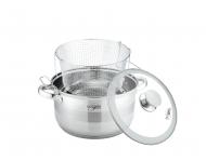 Frittiertopf 3-tlg. mit Frittiersieb 