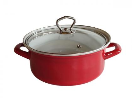 Schwerter Email Bratentopf 20cm rot BT 20cm