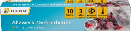 10 Gefrierbeutel 3L mit Zip-Verschluss 