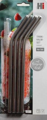 Trinkhalme 4er Set Edelstahl 