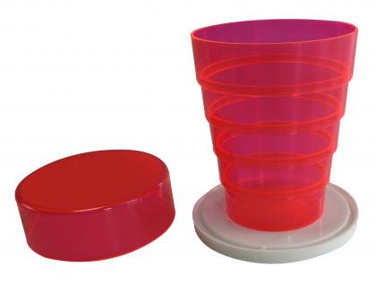 Klappbecher mit  Spiegel rot rot