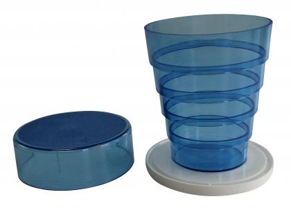 Klappbecher mit  Spiegel blau blau