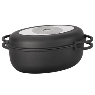 Alu-Guss Bräter oval 39x25x18cm 