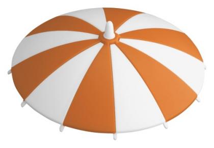 Glasabdeckung "Schirmchen"orange 