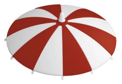 Glasabdeckung "Schirmchen" rot 