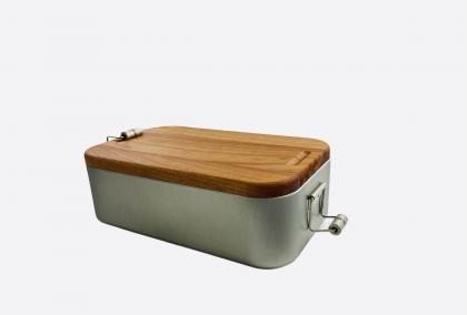 Lunchbox Brotdose mit Kirschholzdeckel 