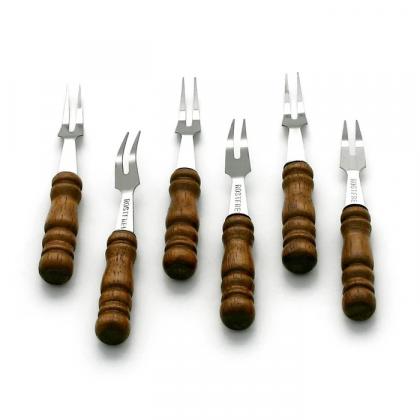 6 St. Partygabeln Edelstahl/  Holz 