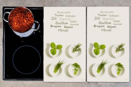 Glasschneideplatte 2- Pack Dekor Kräuter 