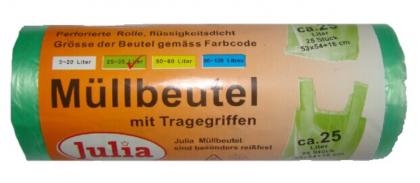 30 Stück Müllbeutel 20l m. Tragegriffen 