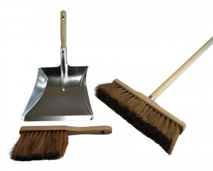 Besen Kokosfaser m. Stiel +  Handfeger 