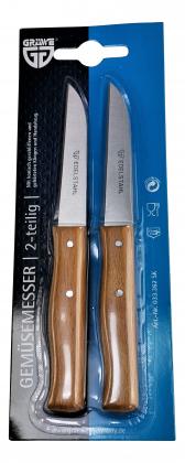 Gemüsemesser mit Holzgriff, 2 Stück, 