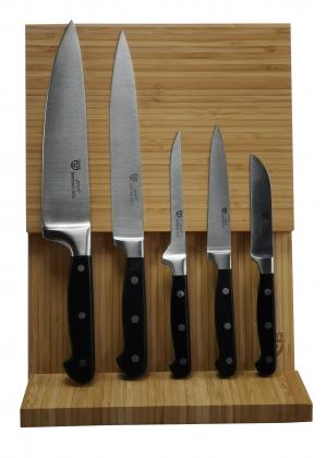 Magnet-Messerhalter mit 5 Profi-Messern 