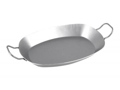 Eisenpfanne oval 37,5x27,5x4,5 2 Griffe 37cm oval