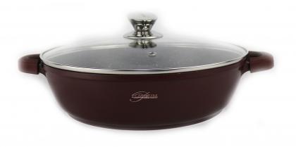 Aluguss Schmorpfanne 32cm burgund 32cm