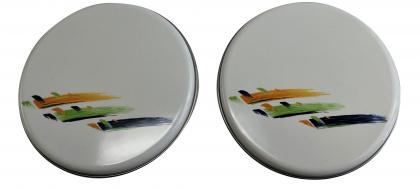 2 St Herdabdeckplatten 16cm "Streifen" 