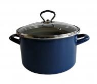 Schwerter Email Kochtopf 22cm blau 