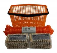 Klammerkorb+Wäscheleine 40m+100 Klammern 