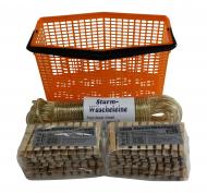 Klammerkorb+Wäscheleine 30m+100 Klammern 