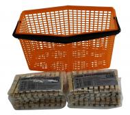 Klammerkorb + 100 Holzklammern 