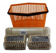 Klammerkorb+Wäscheleine 30m+100 Klammern 