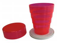 Klappbecher mit  Spiegel rot rot