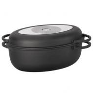 Alu-Guss Bräter oval 39x25x18cm 