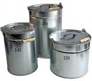 Ascheeimer 14l verzinkt mit Deckel 14l