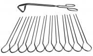 Grillzange 24cm+10 Schaschlikspieße 30cm 