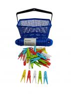 Klammerkorb + Helo Wäscheleine 30m + 