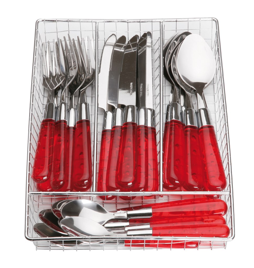 Besteck 25tlg. Mit Farbigen Griffen Rot Rot | Onlin Produktbild-Vorschau 2